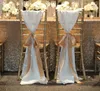 Fashiontaffeta cadeira capas sem fita de champanhe seqined organza mais popular favores casamento cadeira de casamento faixas decorações de casamento
