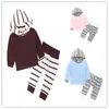 New Kids Clothing Set Meninas Do Bebê Roupas de Manga Longa Com Capuz Tops Com Capuz + Calças 2 PCS Roupas de Bebê Menino Definir Roupas de Outono de Inverno de Algodão