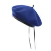 ユニセックスクラシック100％ウールベレー帽子ビンテージアーミーミリタリーレザースウェットバンドスタイリッシュなビーニースカルキャップT278