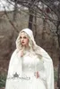 Renaissance Gothic Lace Ball Gown Wedding Dresses With Cloak Plus Size Vintage Bell Long Sleeve Celtic Medieval Princess Bridal Go2973977