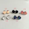 Moda Drusy Druzy Stud Brincos Prata Banhado A Ouro Redondo Drop Square 5 Cores Rock Crystal Stone Brincos para Mulheres Jóias