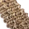 Deep Wave 8 613 Medium brązowa mieszanka z Bleach Blonde 9A Włosy Warwiczne 300 g głębokie kręcone ombre przedłużanie włosów ludzkich 95882893