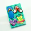 1pcs Beach series slippers swimsuit silicone mold clay mold patisserie fondant embossed mould moule a gateau pour enfant1842061