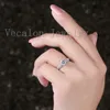 Vecalon Luxus Ring Hochzeit Band Ring für Frauen 1.5ct CZ Diamant Ring 925 Sterling Silber Weibliche Eingriff Fingerring