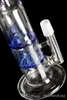 Royal Blue Clear Bongs Vattenrör 18.8mm Joint Size Honeycomb Turbine Recycle Oil Rigs Glas Bongs Percolators Titanium Nail Hookahs