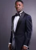 Classic Navy Blue Men Suits For Party Wedding Cheap Slim Fit Shawl Lapel Groom Tuxedos ( jacket+Pants+tie)