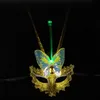 rain fiber hair mask colorful butterfly light Mask Masquerade Party Princess Led Rave Toy