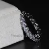 Vecalon frauen band ring runde schnitt 4mm simulated diamant cz 925 sterling silber engagement hochzeit ring für frauen modeschmuck