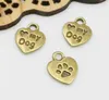 500pcs pendentif à breloques mini coeur amour mon chien en bronze antique pour la fabrication de bijoux 10x12mm