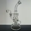 FTK Glass Torus Bong Klein Oil Rig Recycler Smoking Water Pipe joint size 14.4mm 10 Inch Tall