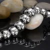 Men Punk Pulseras Titanium 316L Stainless Steel Skull Cool Bracelet Wristbands Bangle Trendy Jewelry Brace lace 3 Size