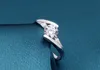 bella principessa gioielli placcatura S925 argento sterling anello di diamanti di cristallo zircone anello nuziale misura US6 / 7/8/9