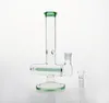 10,6 pouces de hauteur vert noir bong en verre 18,8 mm joint tuyau d'eau avec bol long en ligne percolato recycler les plates-formes pétrolières image réelle