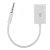 2st 3,5 mm hane AUX ljudkontakt till USB 2.0 hona omvandlarsladd kabel för bil mp3