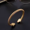 316L Stainless Steel Gold Knot Wire Cuff Bangle Skull End Armband Vänner Present