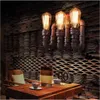 빈티지 펌프 파이프 LED 벽 sconce 램프 트리플 헤드 에디슨 E27 Sconces 철 산업 조명기구