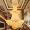 BE41 European Luxury Penthouse Villa Living Room Duplex Staircase K9 Crystal Chandeliers LED Rotating Hotel Lobby Pendant Lamp Lights