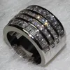 Großhandel Schmuck Kostenloser Luxusschmuck Princess Cut 10ct Topaz Diamonique 10KT Weißgold gefüllt Hochzeit Verlobungsband Damen Ring Größe 6-9