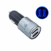 Voor Samsung USB Auto Charger Metal Dual Ports Universal 12 Volt / 1 ~ 2 AMP LED LED Light Adapter Chargers voor iPhone X 8