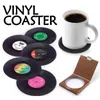 Großhandel Freeshipping neueste heiße 6 teile/satz Vintage Vinyl Record Getränke Untersetzer Anti-rutsch Tasse Kaffeetasse Matte Hitzebeständige Tisch Tischset