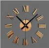 Vintage Textura de madera 3D Número romano Reloj, reloj de pared de decoración del hogar, etiqueta de madera Decoración para el hogar Envío gratis