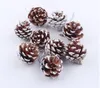 Natural pine Christmas tree decoration one package 9 pieces diameter of 3-4cm Pinecone hang Christmas gifts free shipping CF001