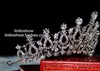 Vintage Bröllop Bridal Bridesmaid Silver Crystal Rhinestone Pearl Pagant Princess Flower Headband Crown Tiara Headpieces Smycken Band