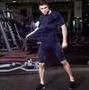 Tuta a compressione ad asciugatura rapida Fitness Set da corsa aderente T-shirt Pantaloni Leggings Abbigliamento sportivo da uomo Demix Tuta sportiva da palestra