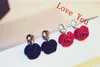 Fashion velvet Flower Earrings for Women Party Water Drop Resin Dangle Earrings Korean Jewelry Charms Accessories