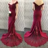 Mermaid Cheap Arabic Long Bridesmaid Dresses Off Should Bury Lace Appliques Plus Size Maid Of Honor Party Gowns Wedding Guest Dress