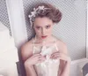 ブライダルヘアアクセサリー格安ハンドメイドの花メタルシルクフラワーヘッドチェーンインド女性ヘアジュエリー