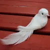 10 pièces 1255Cm colombes décoratives plume de mousse artificielle Mini oiseaux blancs avec aimant artisanat oiseaux décor à la maison décorations de mariage 2494311