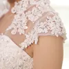 2016 Doppelschulter-Brautkleid mit schmalem Schlitz und Taschenausschnitt, Spitzenriemen, verheiratete Braut, Brautkleider296l