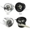 Silver / black body Mini led cabinet light 1w Mini led spot downlight AC85-265V recessed display counter ceiling lamp