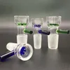 14mm 18mm ciotole di vetro scorrevole per bongs verde blu blu maschio bong ciotola fit olio impianti di ricami di vetro Bongs vetro fumare bongs ciotola per bong