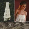 Vintage Hippie Style Boho Beach Trouwjurken Sexy Spaghetti Randjes Tiered Kant Chiffon A Line Gybsy Bridal Towns