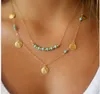 Красивые ожерелья Choker Colliers Boho Pearls Diamond Chare цепь многослойных ожерелья для женщин мужчины бар слоистые кисточки металлические золотые цепные ожерелье
