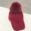 Mode faux päls pom pom suede baseball cap kvinnlig päls boll gorros snapback kepsar justerbara fasta hip hop hattar för kvinnor