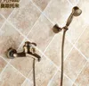 レトロな蛇口アンティークの銅バスクロックビブコックすべて。壁に壁に暑くて冷たいシャワー高品質のヴィラとホテルの蛇口
