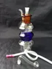 卸売送料無料-----マルチカラーガラス製Hookah /ガラス骨/ガラスパイプ、ハイ18cm、ギフトアクセサリー、カラーランダムデリバリー