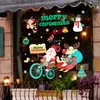 DIY Christmas Window Stickers Window Display zonder lijm elektrostatische incognito trouwen kerstmuurstickers koelkast magneet