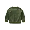 Sonbahar Bebek Mont Ordu Yeşil Ceket Karikatür Baskılı Ceket Kızlar için 2-7 T Çocuk Giyim Giyim Rüzgarlık Kızlar için Palto