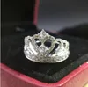 925 스털링 실버 다이아몬드 공주 크라운 링 여성 한국 고급 웨딩 또는 약혼 반지 트렌드 세터 홈 에디션 보물