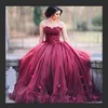 Querida Lace apliques vestidos de noite 3D-Floral apliques Zipper Backless Prom Dresses lindo Tulle Andar Vestidos de noite Comprimento