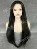 Parrucca Iwona Hair Straight Extra Long Two Tone Brown Mix 22 # 2/6 Mezza mano Legata resistente al calore Parrucche sintetiche anteriori in pizzo