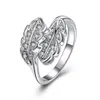 Anello in argento 925 con gemma bianca di moda mista stile EMGR19, anello in argento sterling placcato girasole con foglia d'acero 10 pezzi molto