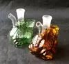 Färg (padda) djurform glas hookah, färg slumpmässig leverans, grossist glas hookah tillbehör, glas bongs tillbehör