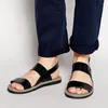 US6-10 Trendy Buckle Strap Real Läder Casual Summer Beach Sandaler Mens Utomhus Slides Top-Thongs Skor