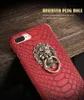 2018 Ny designväska till iPhone 7 7 Plus Cover Luxury Lion Head Snake Pattern Metal Ringhållare Stativ för iPhone 7 Telefonkåpa CAPA