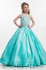 Turquoise petite fille robes de reconstitution historique filles robe de jour princesse Communion fête avec robe de bal perles paillettes Satin adolescent enfants